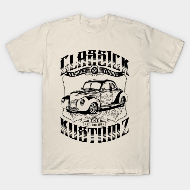 Hot Rod - Classick Kustomz (black) T-Shirt by GetTheCar